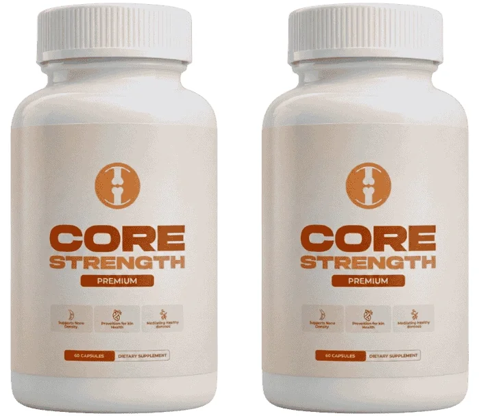 Two bottles of Core Strength Premium capsules, from the seller's product image